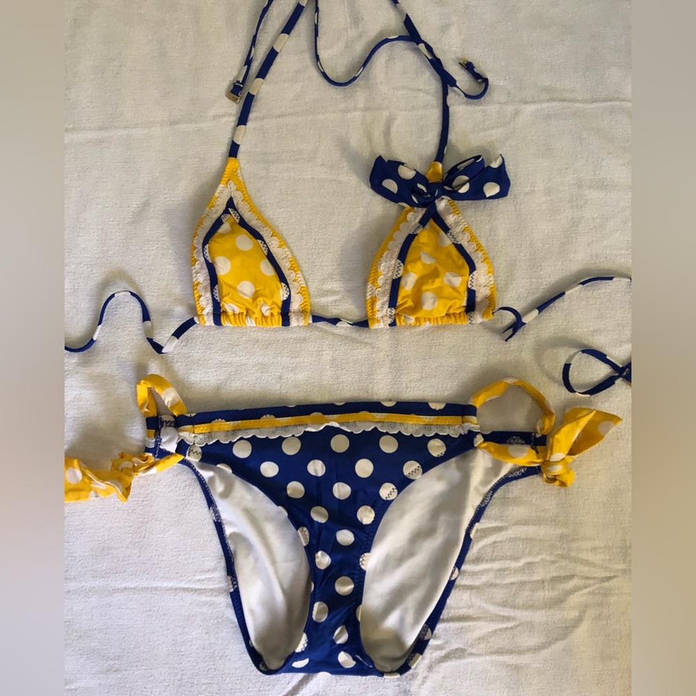 Betsey Johnson yellow polka dot bikini